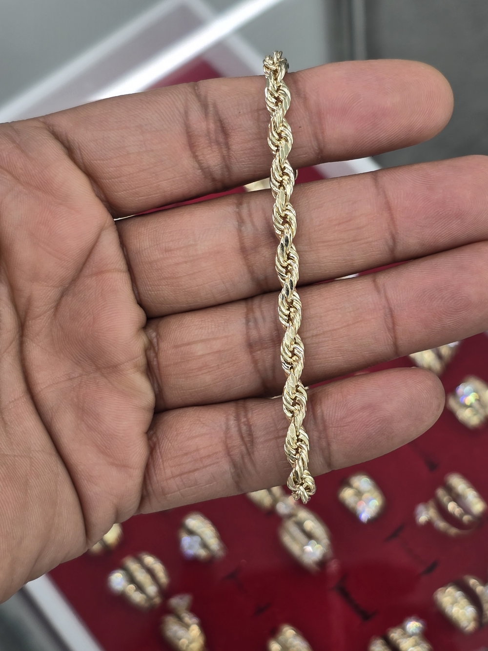 10k Real Gold Rope Chain 5mm 8 Inches - Picture 4 of 9